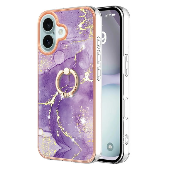 Case for Google Pixel 8 Pro Marble-patterned phone case with 360° rotating ring stand - Stylish and practical protection