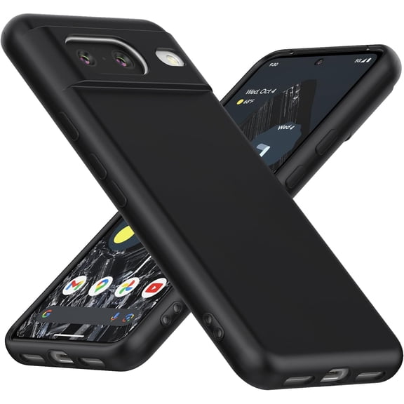 Case for Google Pixel 8, Thin Phone Case with Camera Protection Soft Interior Slim Flexible Back Cover for Pixel 8 - Black