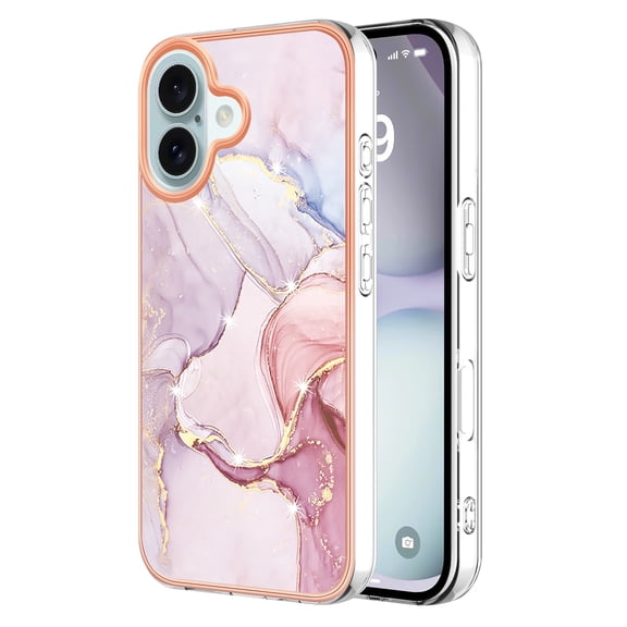 Case for Google Pixel 9 Pro Marble-patterned gold-edge phone case - Stylish protection