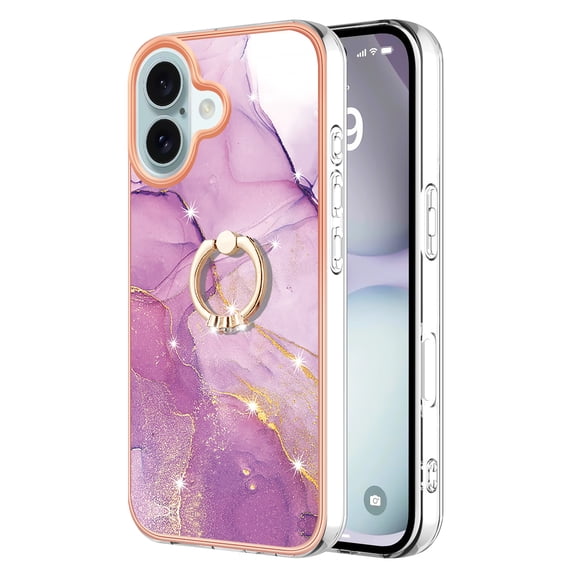 Case for Google Pixel 9 Pro Marble-patterned phone case with 360° rotating ring stand - Stylish and practical protection