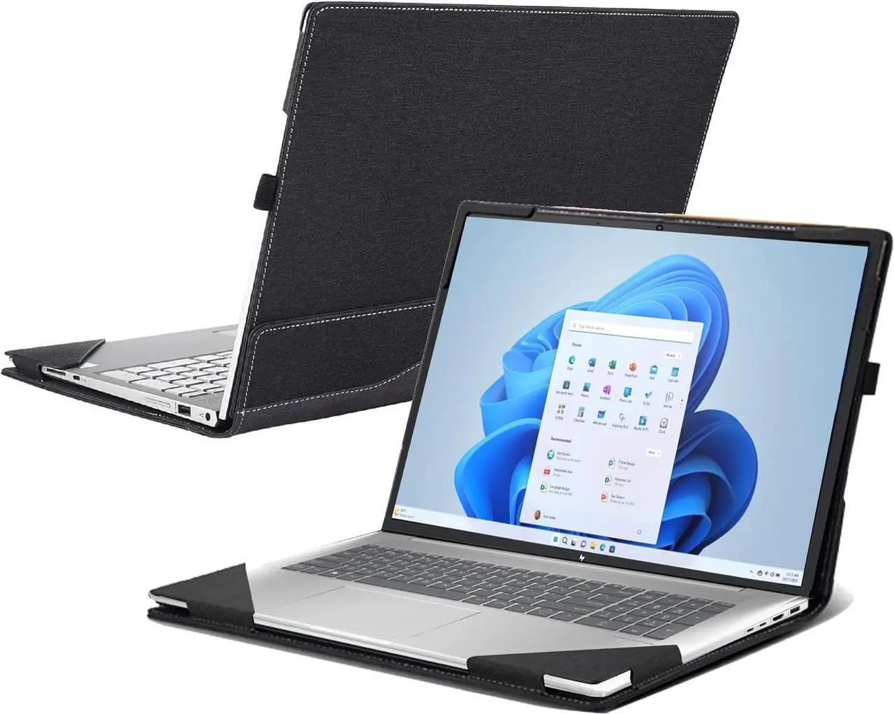 Case for HP Laptop 17s-cu /17-cp/17z-cp/Envy 17-cr 17t-cr/17-ch/17-da/17t-da17.3" All-Inclusive Drop-Proof Case PU Leather Inner Pocket Cover