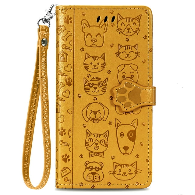 Case for HUAWEI Nova Y61 Cat and dog embossed wallet cover made of PU
