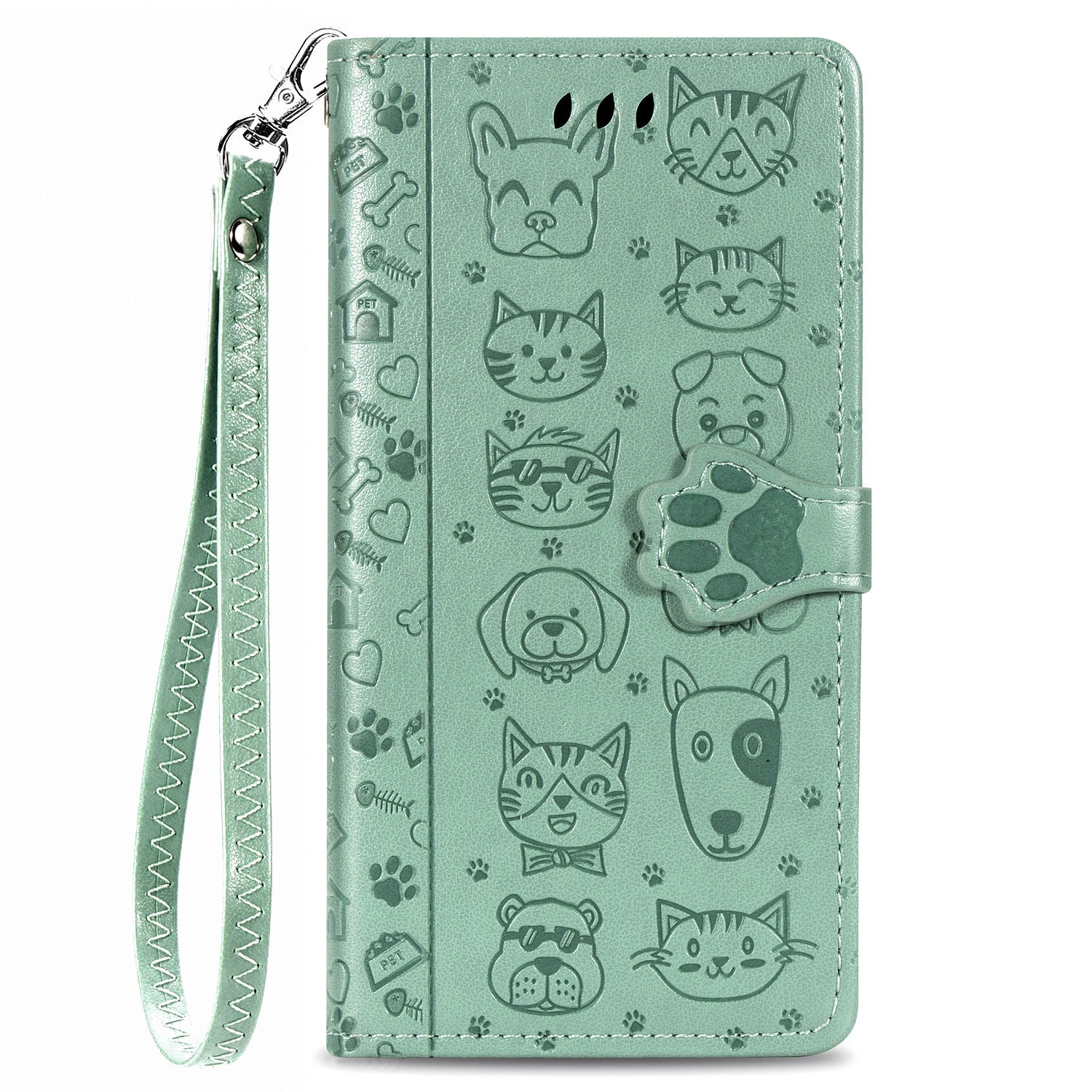 Case for HUAWEI Play50 Cat and dog embossed wallet cover made of PU
