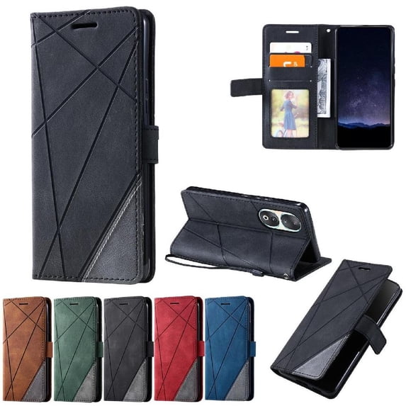 Case for Honor 90 Shockproof Magnetic Wallet Flip Folio Card Holder Kickstand PU Leather