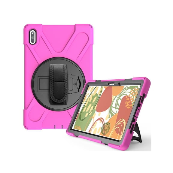 Case for Huawei MatePad 10.4 inch 2020 2022 with Rotating Kickstand / Hand Strap / Shoulder Belt Hybrid Armor Rugged Heavy Duty Shockproof Cover