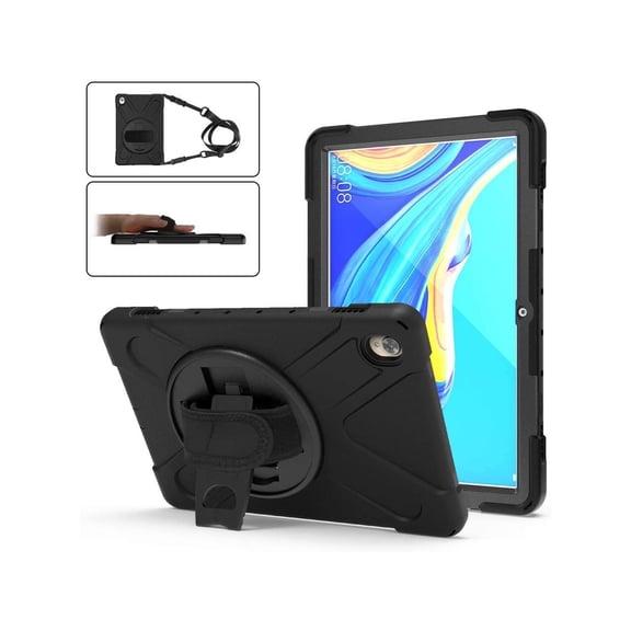 Case for Huawei MediaPad M5 10.8 / M5 Pro 10.8, Full Body Heavy Duty Shockproof Protective Cover with Stand, Hand Strap & Shoulder Strap