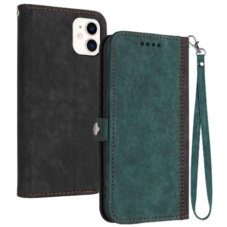 Case for IPhone 12 Mini Phone Case With Card Slot Stand PU Leather Magnetic Closure Flip Folio Book Kickstand Protective Wallet