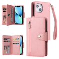 Case for IPhone 13 Zipper Wallet Cover With Hand Strap Leather