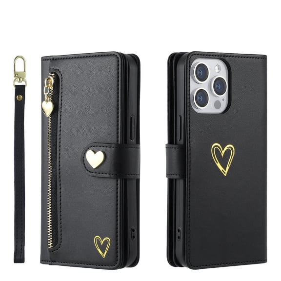 Case for Infinix Note 12 2023 Wallet phone case with zipper pocket, wrist strap, flip cover and built-in card slots.