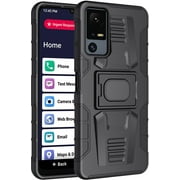 Case for Jitterbug Smart4, Nakedcellphone Rugged Ring Grip Cover with Stand [Built-In Mounting Plate] for Lively Smart 4 Phone (2023, T608G) - Black