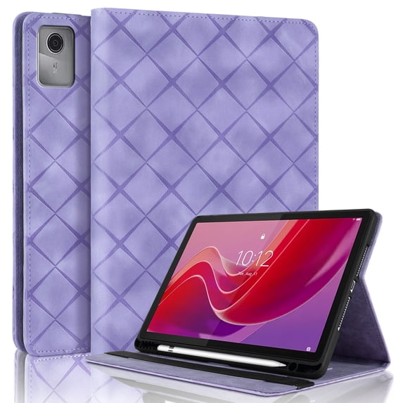 Case for Lenovo Idea Tab 11 inch 2025/ Tab M11 2024 TB-330FU, Purple Leather Folio Stand with Pencil Holder & Card Slot