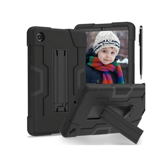 Case for Lenovo Tab M8 4th Gen 8 inch 2023 TB-300FU TB-300XU with Kickstand, Heavy Duty Shockproof Protective Cover with Stylus Pen