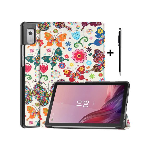 Case for Lenovo Tab M9 2023 9 inch Tablet Model TB310XU / TB310FU, Slim Lightweight Stand Hard Shell Protective Cover with Stylus Pen Butterfly