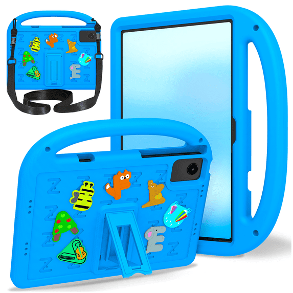Case for Lenovo idea Tab Plus 12.1" 2025 Model (TB-361FU) Letter Pattern Portable Kids Shockproof Cover With Stand and Shoulder Strap