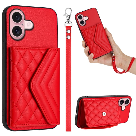 Case for MOTO Edge 50 Neo Quilted phone case with a card slot and detachable wristband for protecting wallet.