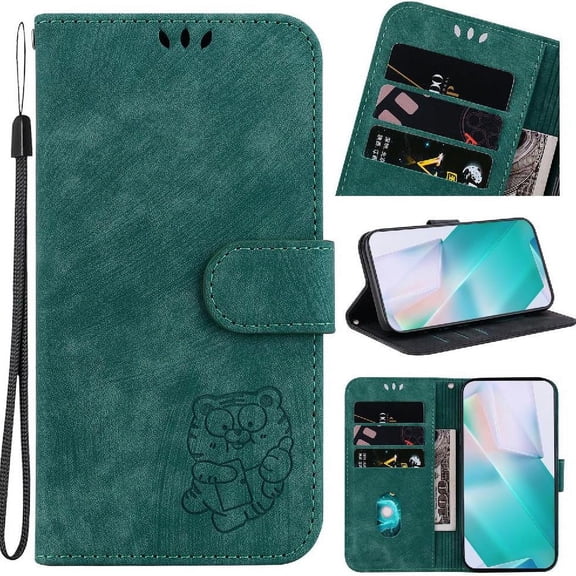 Case for Motorola Edge 50 Ultra Card Pocket Embossed Cute Tiger Holder Cover Wallet Case Flip Folio