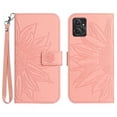 thumbnail image 1 of Case for Motorola G Power 2023 With Card Slots Holder Flip Wallet Phone Case Luxury PU Leather Short Strap Embossed Sunflower, 1 of 5