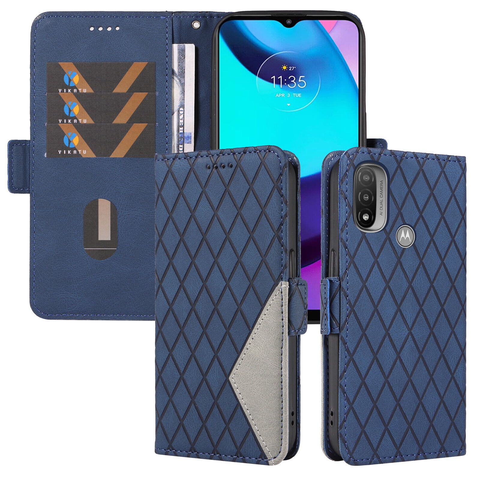 Case for Motorola Moto E20/E30/E40 Wallet Cover with Card Slots Stand