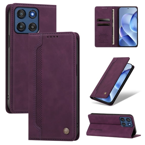 Case for Motorola Moto G Stylus 5G 2026 6.7-inch Wallet,Magnetic Closure,Card Slots,Cash Slot Flip Folio Protective Phone Case,Purple