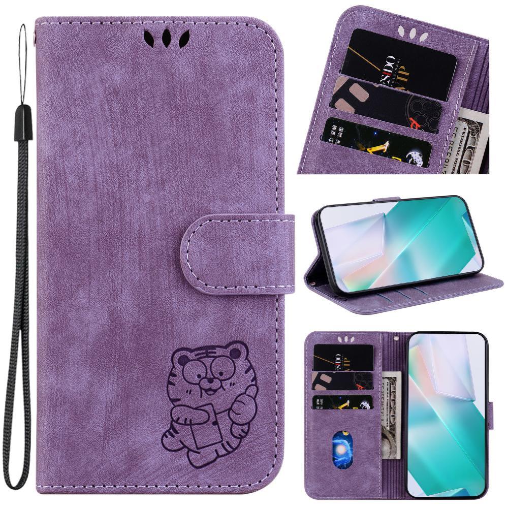 Case for Motorola Moto G71 5G Embossed Cute Tiger Wallet Case Holder
