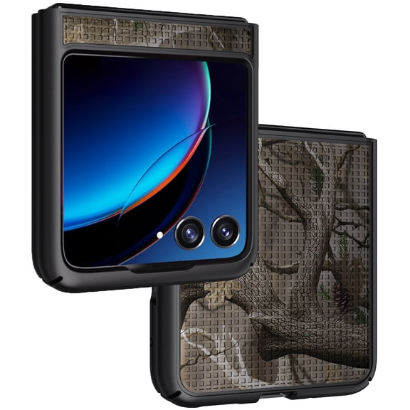 Case for Motorola RAZR+ 2023, Nakedcellphone Slim Hard Shell Protector Cover [Anti-Fingerprint, Grid Texture] for Moto RAZR Plus '23 (RAZR 40 Ultra)
