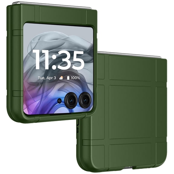 Case for Motorola RAZR (2024), Nakedcellphone Slim Hard Shell Protector Cover [Anti-Fingerprint, Texture Grip] - Forest Green