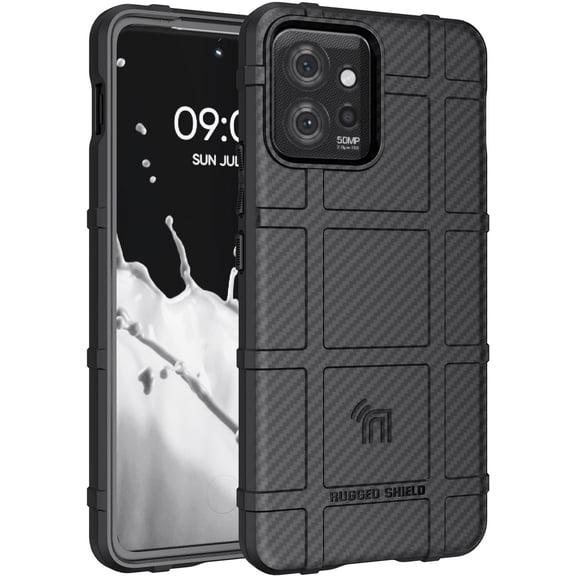 Case for Motorola ThinkPhone (2023), Nakedcellphone Rugged Shield Cover - Carbon Fiber Design