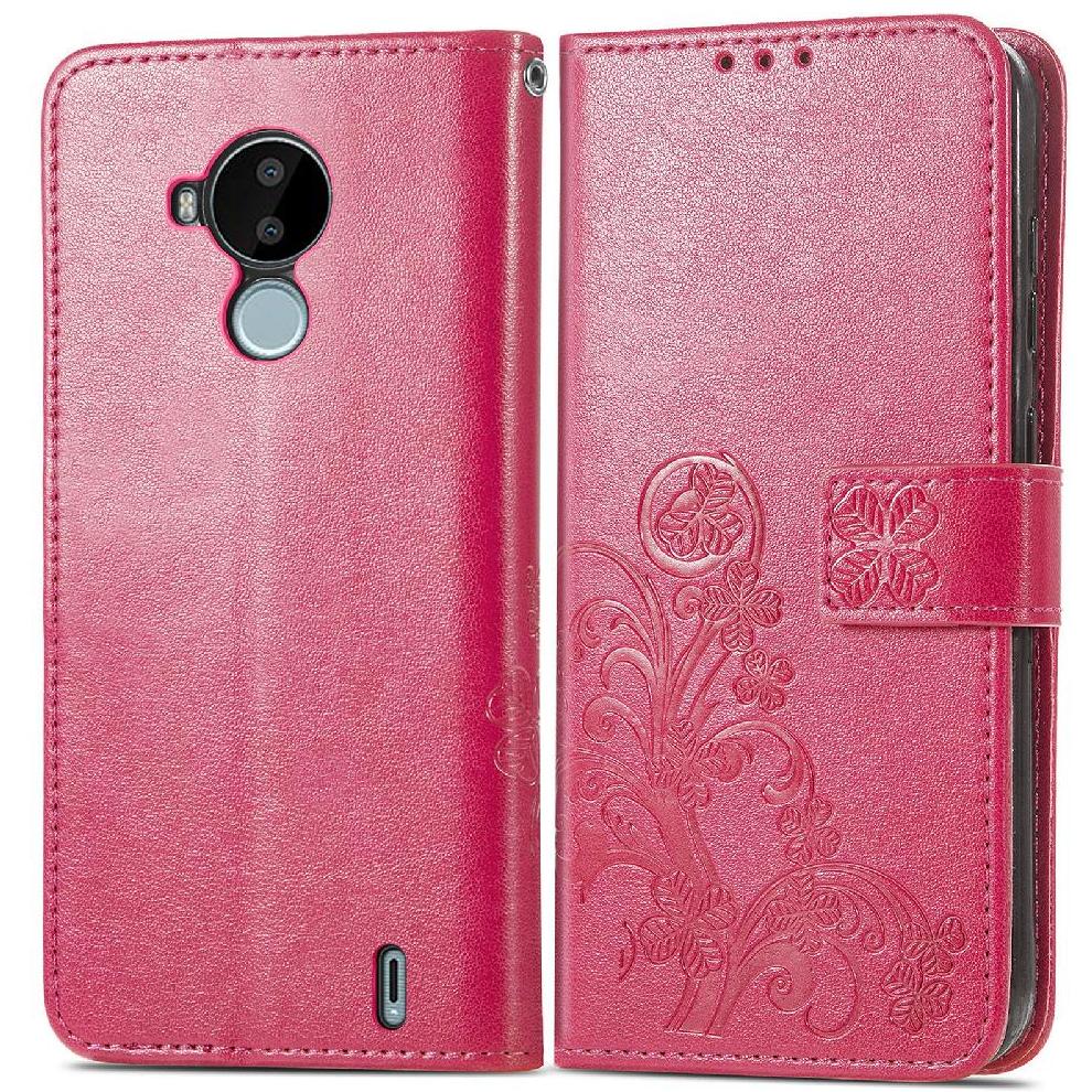 Case for NOKIA C30 Four Leaf Clover Exquisite Business Short Strap Flip