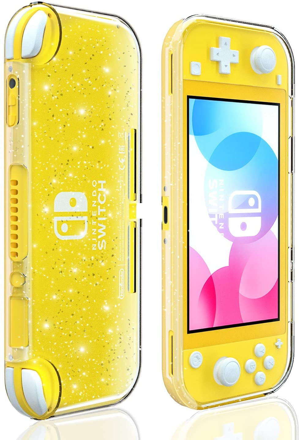 Crystal Case pour Nintendo Switch Lite, Coque de Protection Dockable  Transparente Glitter Bling Compatible avec la Console Nintendo Switch Lite,  avec Film de Protection et Capuchons de Pouce