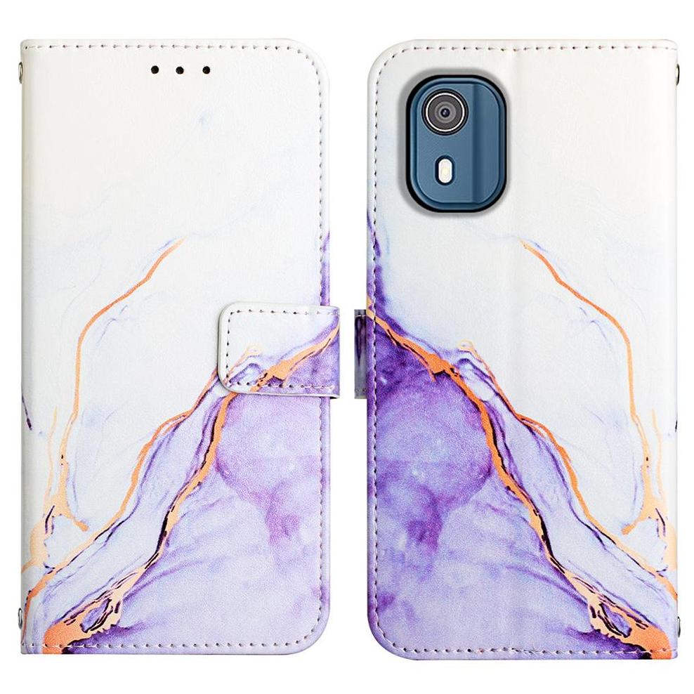 Case for Nokia C02 Wallet PU Leather Kickstand Marble Pattern