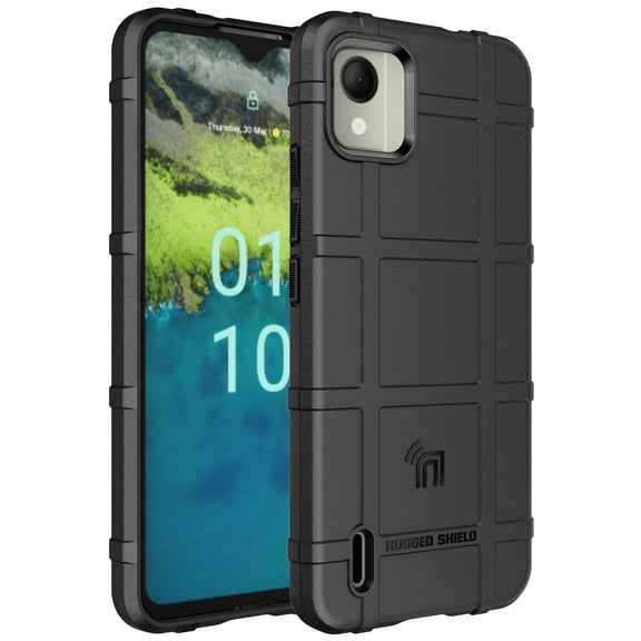 Case for Nokia C110 Phone, Nakedcellphone Rugged Shield Protective Cover [Anti-Fingerprint, Matte Grip Texture] - Black