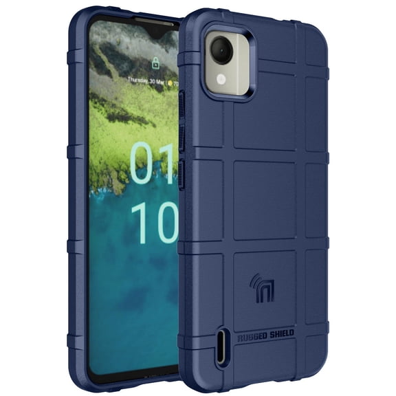 Case for Nokia C110 Phone, Nakedcellphone Rugged Shield Protective Cover [Anti-Fingerprint, Matte Grip Texture] - Navy Blue