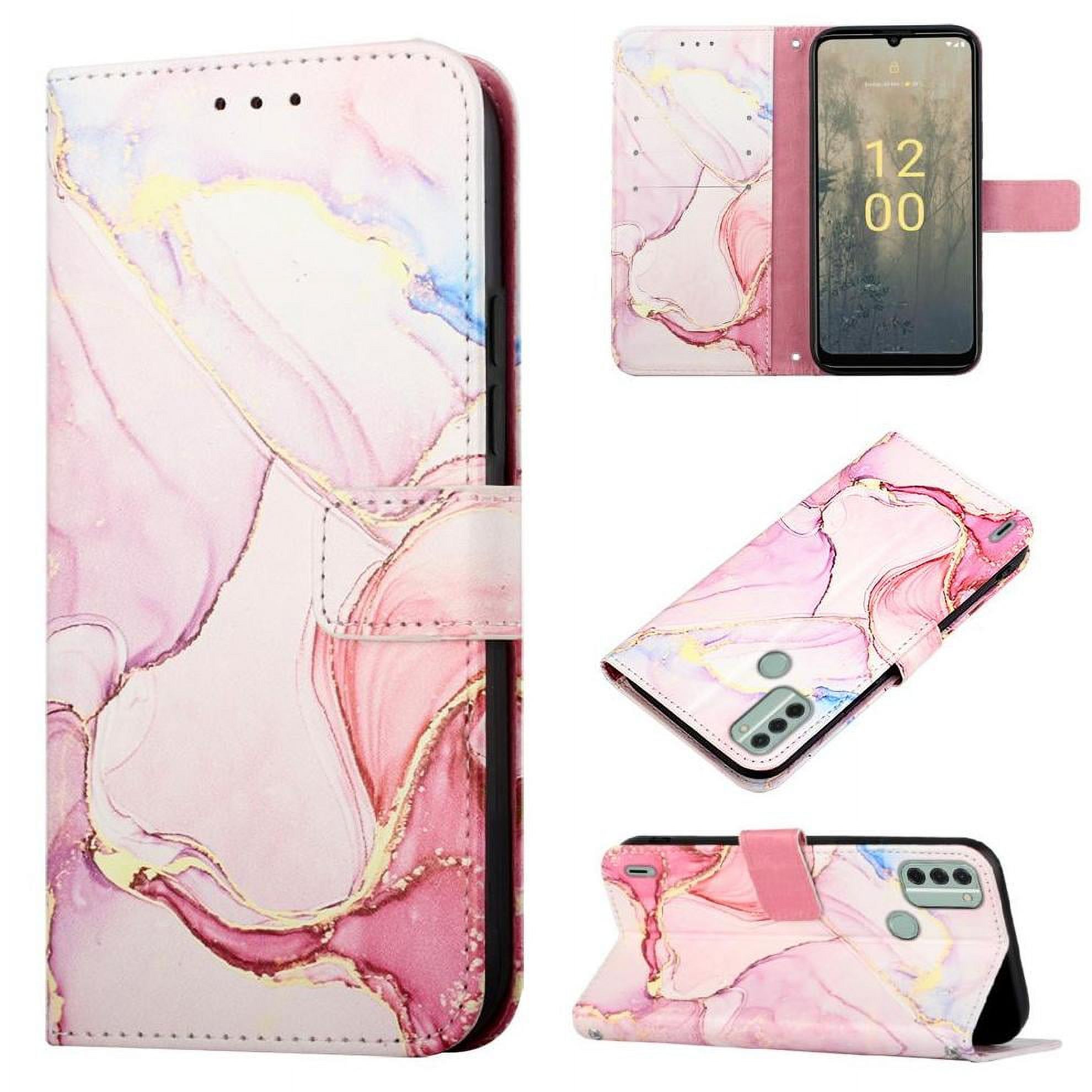 Case for Nokia C31 Marble Pattern Wallet PU Leather Kickstand
