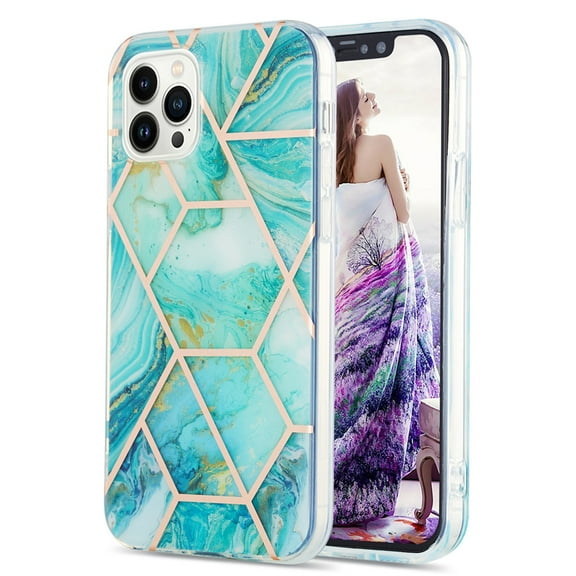 Case for Nokia G10 Shiny Geometric Marble Design Clear Bumper Glossy Case with Camera Screen Protection Anti-Fingerprint Skid Resistant