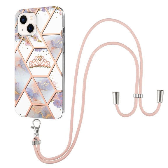 Case for Nokia G20 protective case, Flower Marble Pattern Case With Lanyard And Camera Lens Protection Shockproof Silicone Tpu Slim Protective Cover