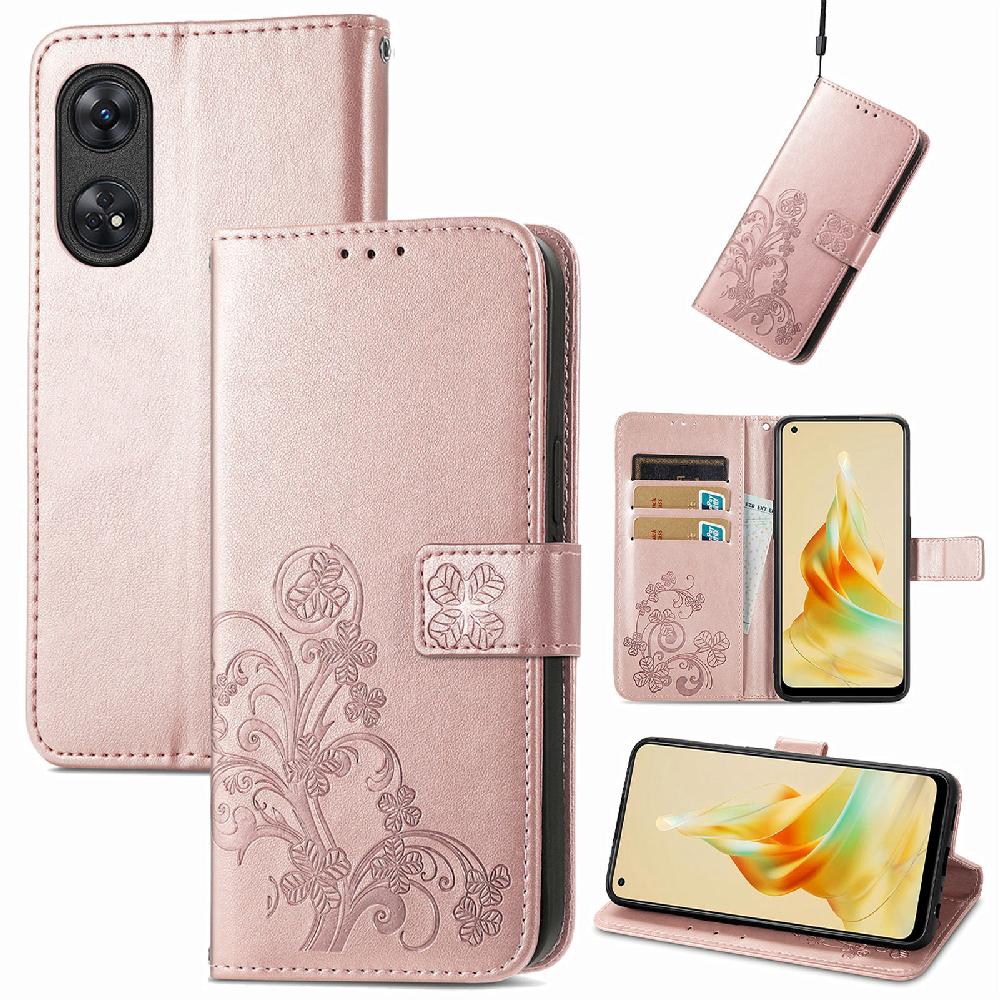 Case for OPPO Reno 8T 4G Flip Cover Short Strap Exquisite Business Four ...