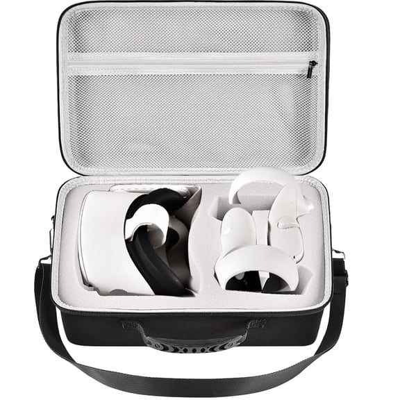 Case for Oculus Quest 2 VR Headset and Controllers, with Face Cover and Lens Protector for Travel Protection– Grey
