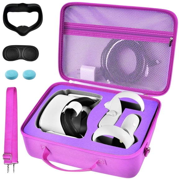 Case for Oculus Quest 2 VR Virtual Reality Headset and Controllers with Face Cover & Lens Protector