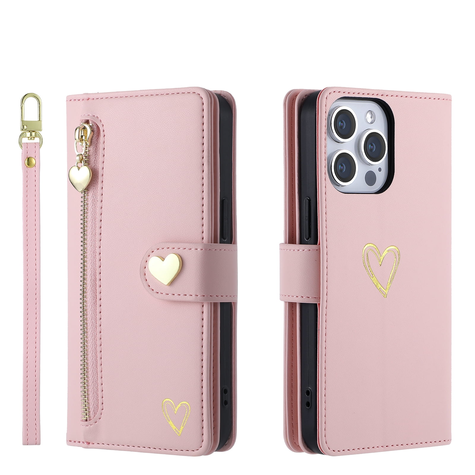 Case for One Plus ACE 5 Pro Wallet phone case with zipper pocket, wrist strap, flip cover and built-in card slots.