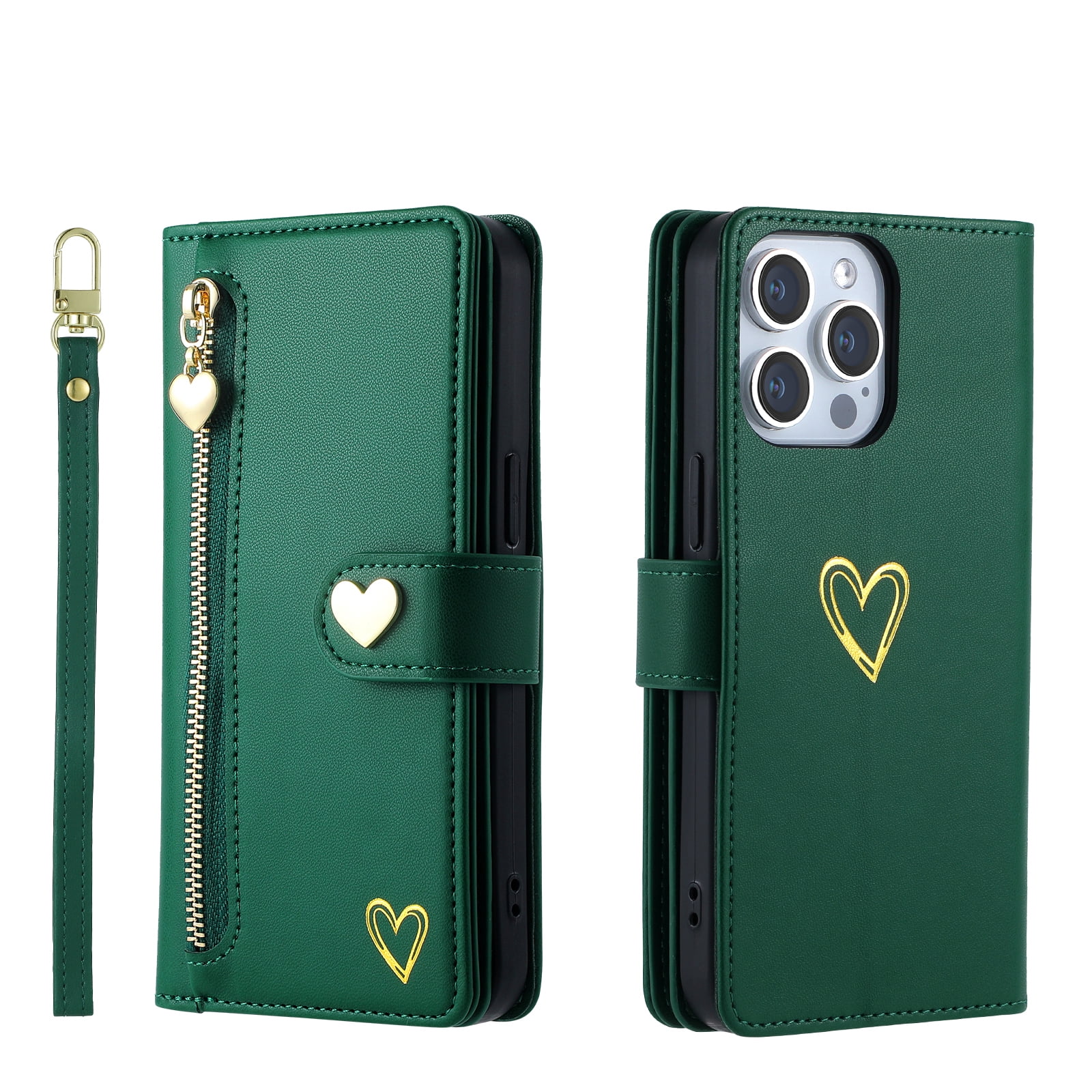 Case for One Plus ACE 5 Wallet phone case with zipper pocket, wrist strap, flip cover and built-in card slots.