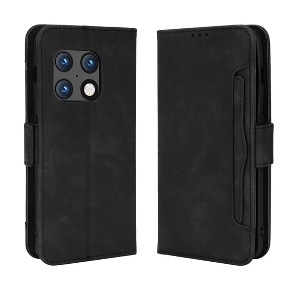 Case for OnePlus 10 Pro 5G Cover Adjustable Detachable Card Holder Magnetic closure Leather Wallet Case - Black