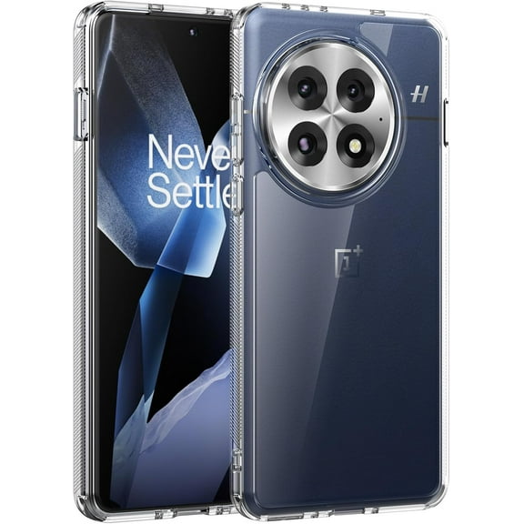 Case for OnePlus 13, Crystal Clear Hard Back + Soft TPU Bumper Shockproof Phone Cover 13 - Transparent