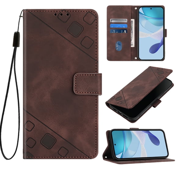 Case for OnePlus ACE 6 Ulta 5G Shockproof PU Leather Case with Card Slots Kickstand Magnetic Flip Wallet Protective Phone Cover, Brown