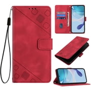 Case for OnePlus ACE 6 Ulta 5G Shockproof PU Leather Case with Card Slots Kickstand Magnetic Flip Wallet Protective Phone Cover, Red