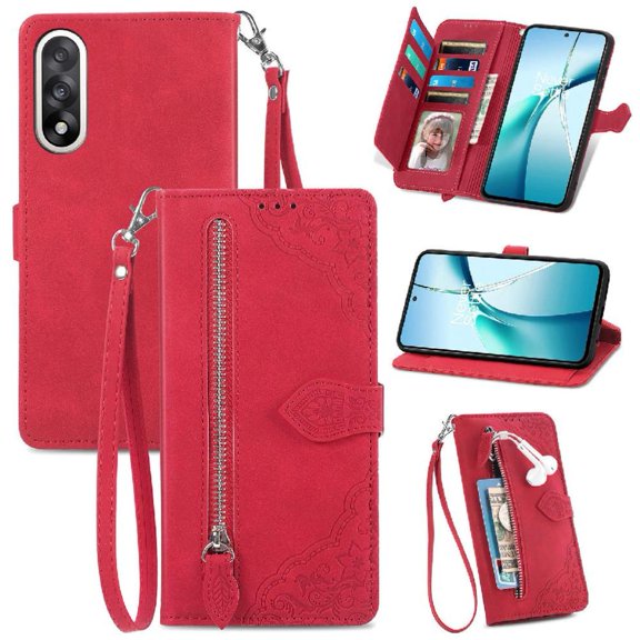 Case for Oneplus Nord 5 Multi-card Slot Business Multi-color Wallet Flip Zipper Style