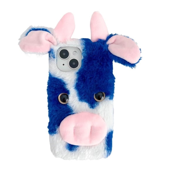 Case for Oneplus Nord N30 Se Autumn and Winter Cow Phone Case Lovely Fuzzy Fluffy Cartoon Cow