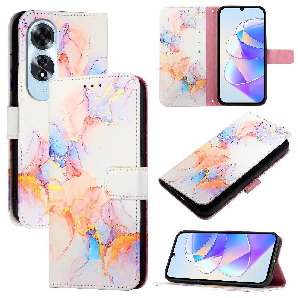 Case for Oppo A60 4g Wallet Marble Pattern Pu Leather Kickstand