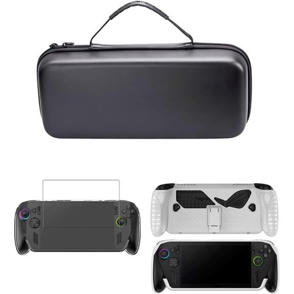 Case for ROG Xbox Ally X, 3 Set,EVA Portable Bag & White TPU Case & Tempered Glass Film for Xbox Ally X,Comprehensive Protection.