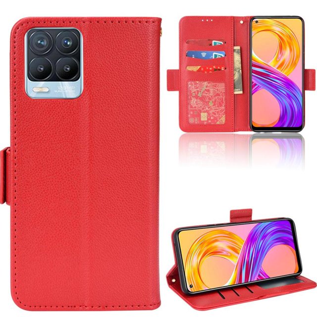 Case for Realme 8 Pro Card Slots Holder Side Buckle Wallet Pu Leather