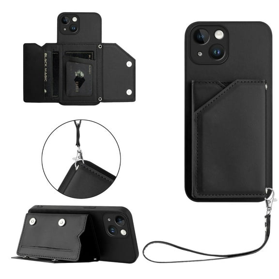 Case for Samsung A24 4G Wallet Case with Credit Card Holder and Lanyard Premium Leather Magnetic Clasp Kickstand Shockproof Protective Phone Cover